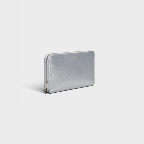 Women's Large Zipped Wallet - Silver