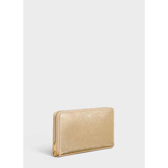 Women's Large Zipped Wallet - Gold