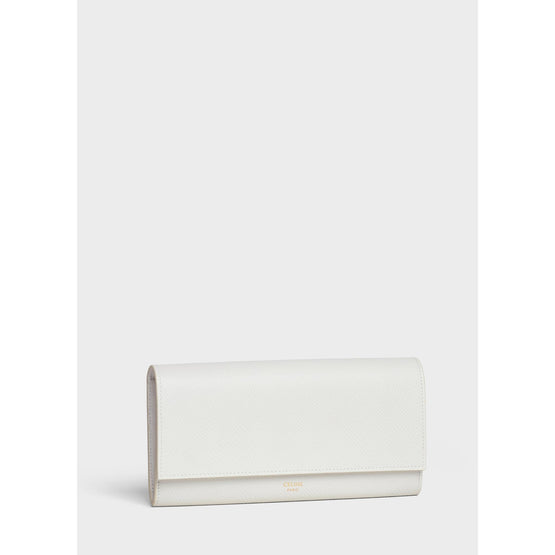 Women's Large Flap Wallet - White