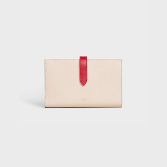 Women's Large Strap Wallet - Powder/Red