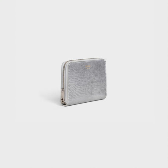 Women's Compact Zipped Wallet - Silver
