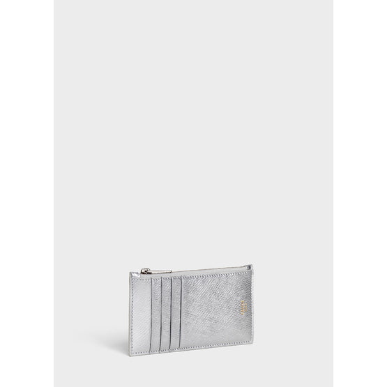Women's Zipped Compact Card Holder - Silver