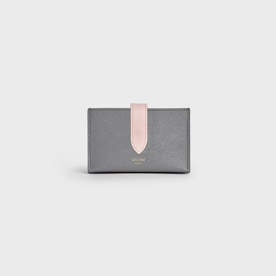 Women's Accordéon Card Holder - Grey/Vintage Pink