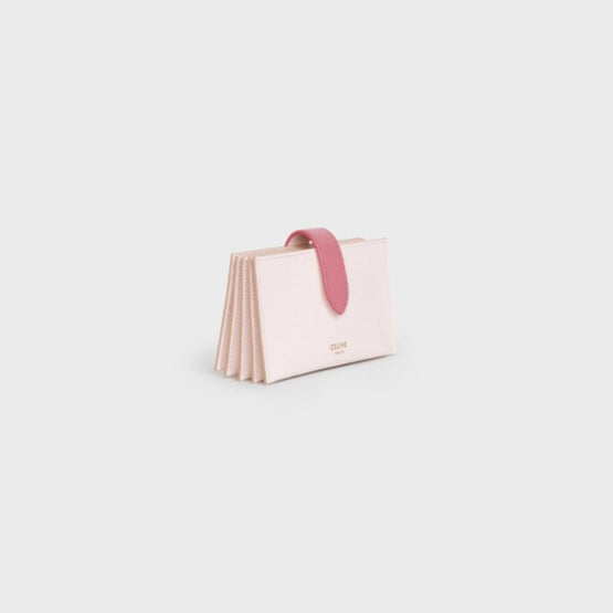 Women's Accordéon Card Holder - Pale Pink/Flamingo