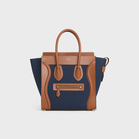 Women's Micro Luggage Bag - Navy/Tan