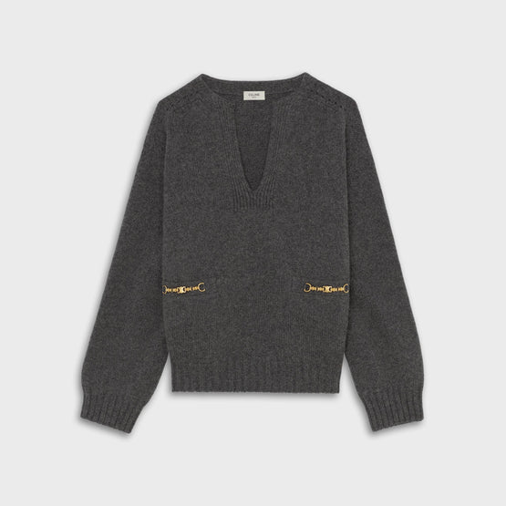 Women's Pull Tunique Gourmette Sweater - Medium Grey