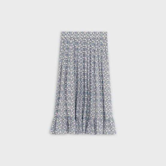 Women's Prairie Plissée Skirt - Blue/Off White