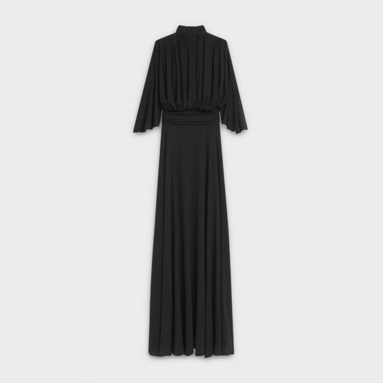 Women's Longue Ceinture Drapee Dress - Black