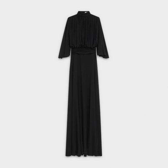Women's Longue Ceinture Drapee Dress - Black