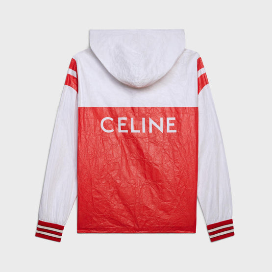 Women's Zippée Capuche Celine Jacket - Blanc/Rouge