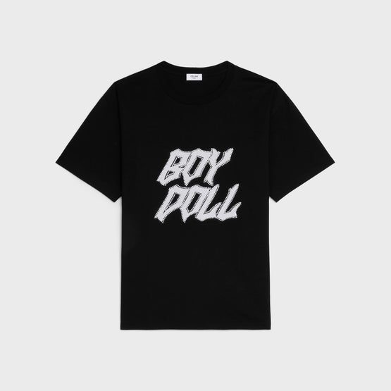 Men's Loose Boy Flock Studs T-Shirt - Black/White