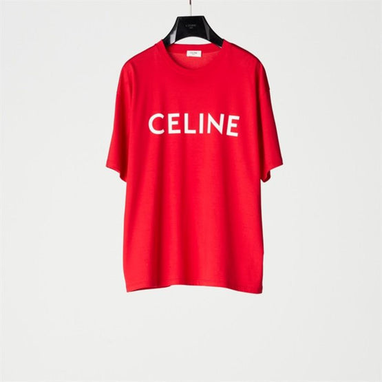 Men's Loose Celine T-Shirt - Red/White