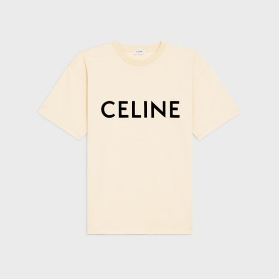 Men's Loose Celine T-Shirt - Jaune Pale/Black