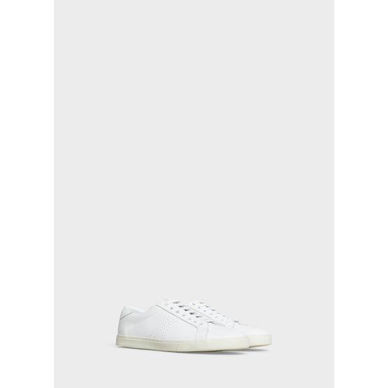 Women's Low Lace Up Sneakers w/ Perfo - White