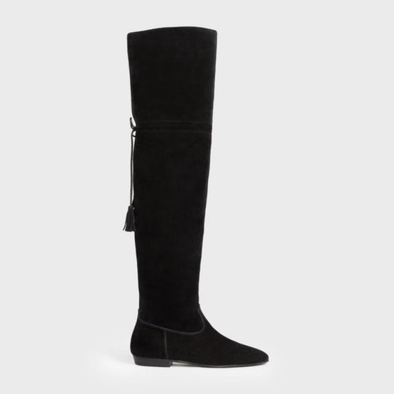Women's 05 Chat Botté Over The Knee Flat Boots - Black