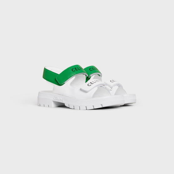 Women's 40 Chunky Sandals - Optic White/Flash Green
