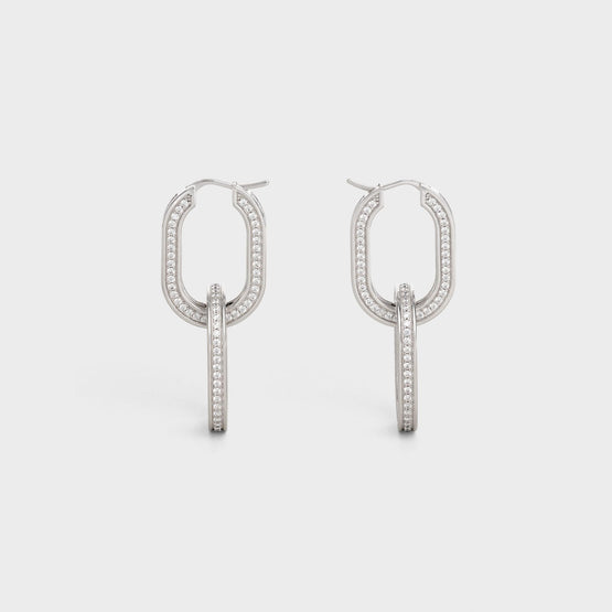 Women's Double Hoop Earrings - Crystal