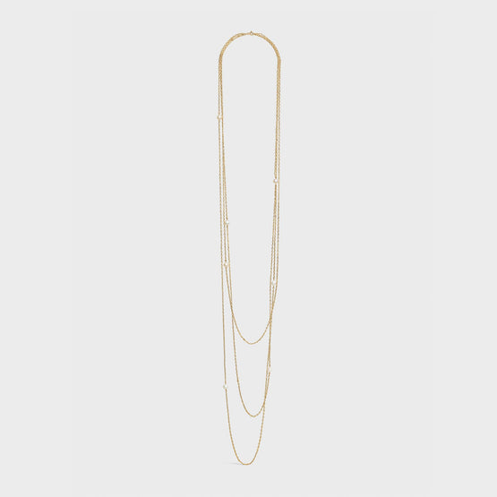 Women's Sautoir Necklace - Gold/Ivory