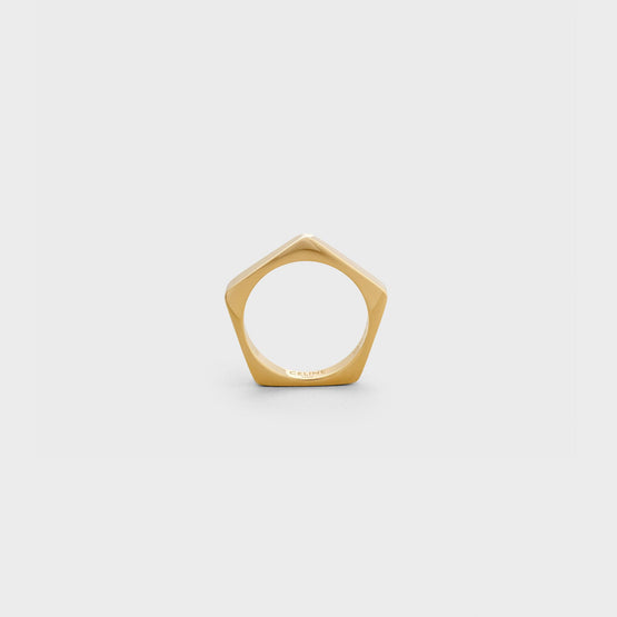 Women's Thin Pentagon Ring - Gold