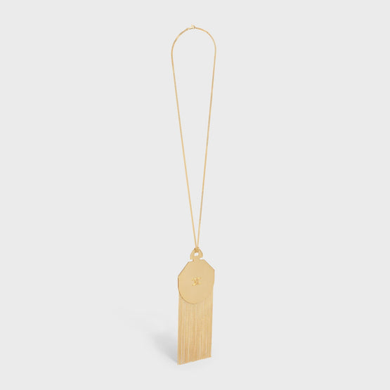 Women's Fringe Plate Necklace - Gold