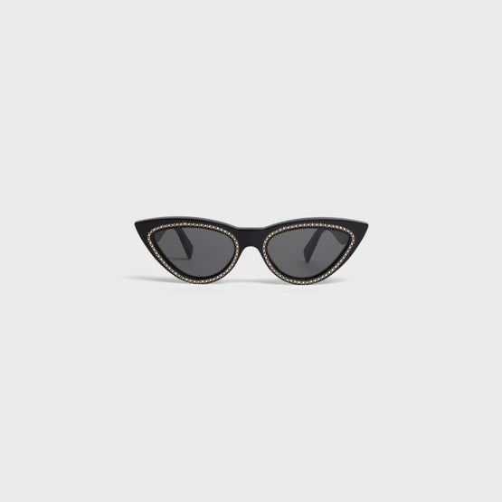 Women's Bold Cat Eye S019 Sunglasses - Black