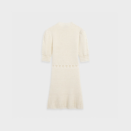 Women's Short Crochetee Dress - White