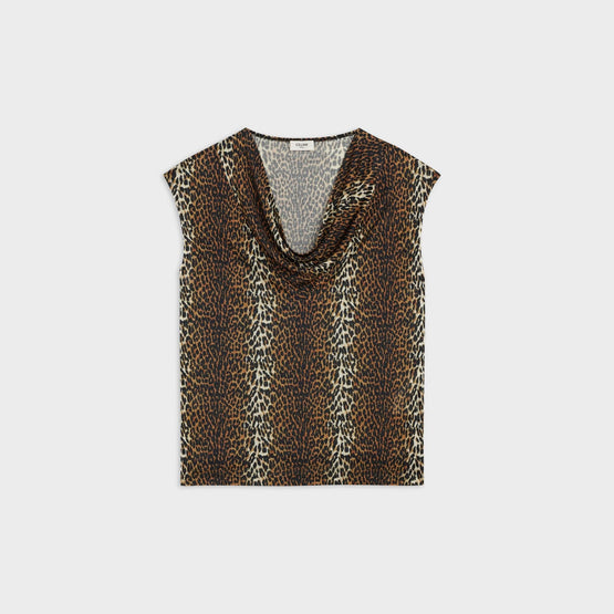 Women's Col Benitier T-Shirt - Leopard