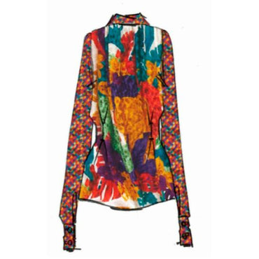 Long Sleeves Shirt - 100%Silk  Mulberry; - Multicolor