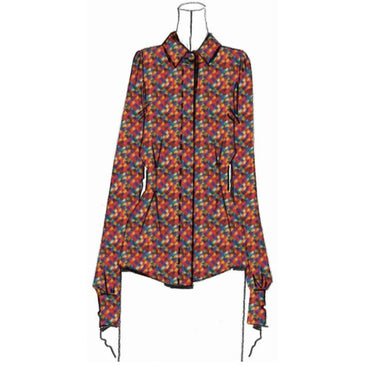 Long Sleeves Shirt - 100%Silk  Mulberry; - Multicolor
