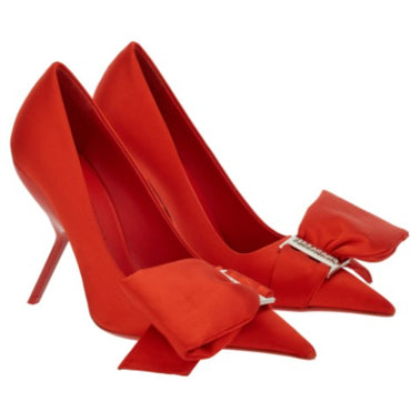 Pump With Asymmetric Bow - Upper: 100% Fabric (67%Vi Ecovero+33%Se Eco);Linin - Flame Red