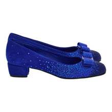 Vara Bow Pump With Dégradé Crystals - Suede And Crystals - Lapis Lazuli