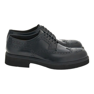 Derby With Perforated Detailing - Calfskin - Black