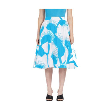Venus Print Flared Skirt - Ladies - White/Light Blue