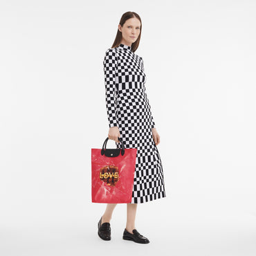 Longchamp x ToiletPaper M Tote bag - Red