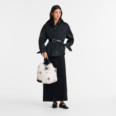 Le Roseau M Hobo bag - Black/White