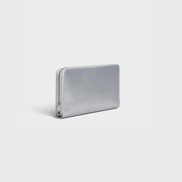 Large Zipped Wallet - Silver