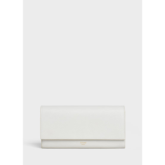 Women Large Flap Wallet - White