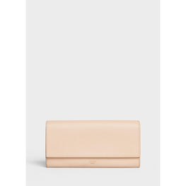 Women Large Flap Wallet - Nude