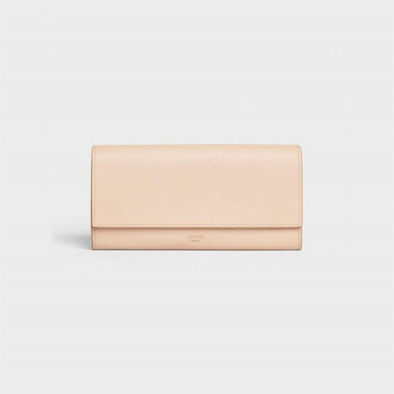 Women Large Flap Wallet - Nude