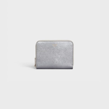Compact Zipped Wallet - Silver