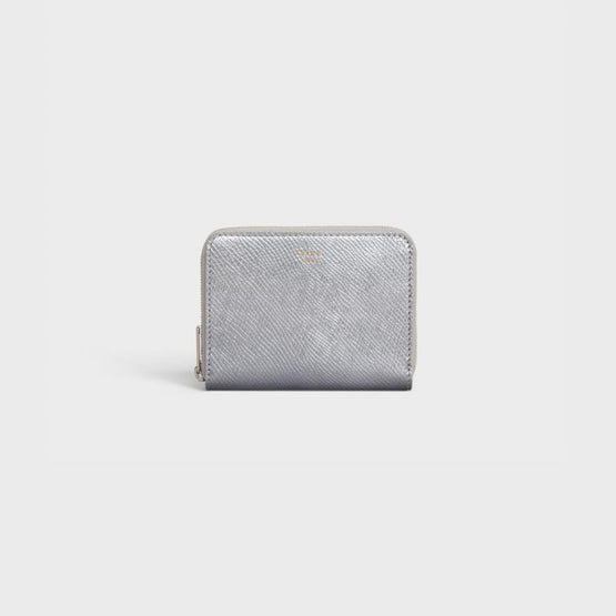 Women Compact Zipped Wallet - Silver