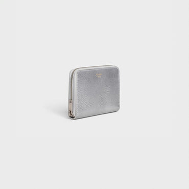Compact Zipped Wallet - Silver