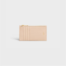 Women Zipped Compact Card Holder - Nude