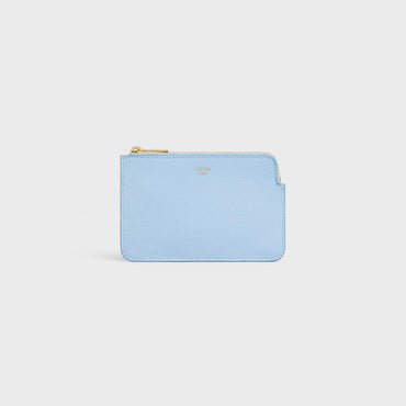 Coin & Card Pouch With Hook - Light Blue