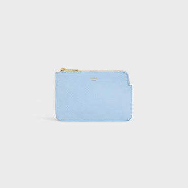 Coin & Card Pouch With Hook - Light Blue