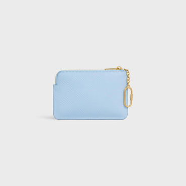 Coin & Card Pouch With Hook - Light Blue