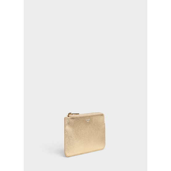 Women Coin & Card Pouch With Hook - Gold