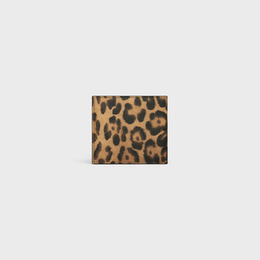 Triomphe Canvas Bi-Fold Wallet with Coin - Leopard