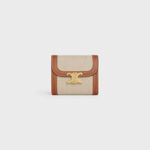 Small Flap Wallet - Tan/White