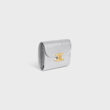 Small Flap Wallet - Silver